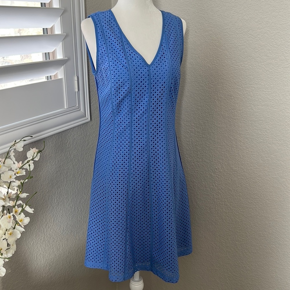 Ann Taylor Flare Periwinkle Blue Dress